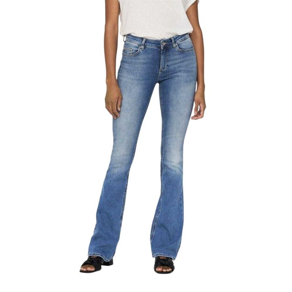 Only Womens/Ladies Denim Wide Leg Regular Jeans / Light Blue